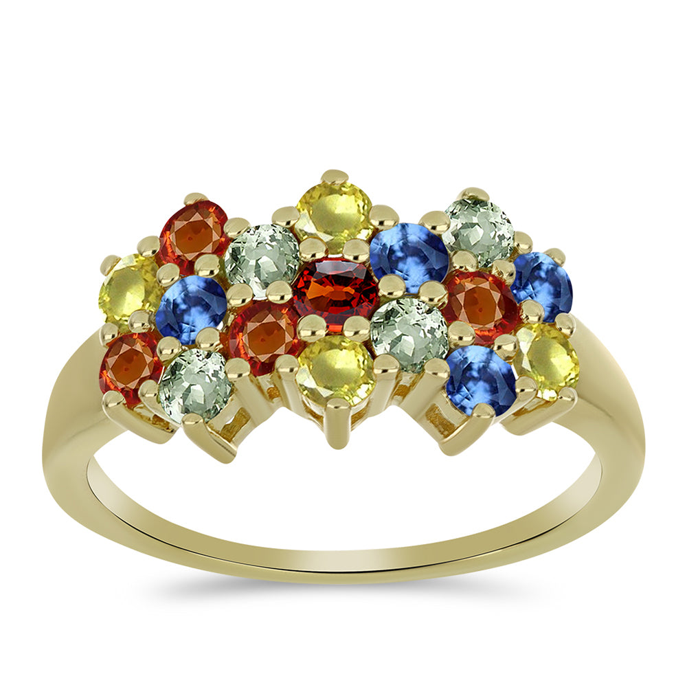 Pozlacený Stříbrný Prsten s Roseberským Duhovým Safírem