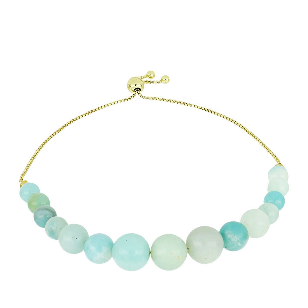 Pozlacené Stříbro 925/1000 - Náramek s Amazonitem - Karátové číslo: 55.2. přibližná hmotnost: 12.84 gramů 1 