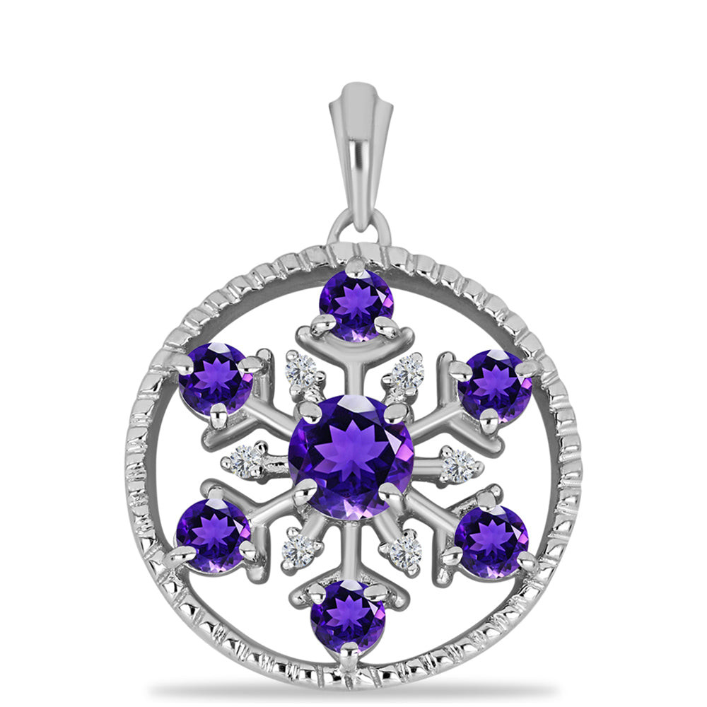 Stříbrný Přívěsek s Marockým Ametystem a Bílým Topazem 1 