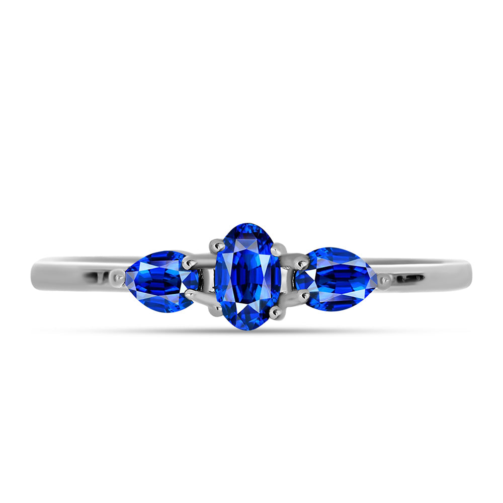 Stříbrný Prsten s Australským Modrým Safírem