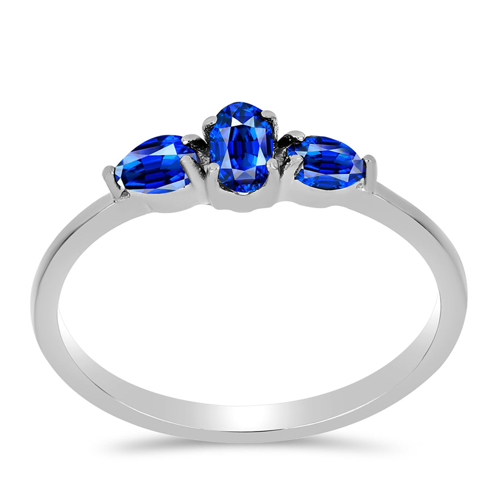 Stříbrný Prsten s Australským Modrým Safírem