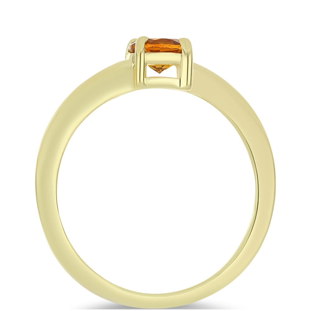 Pozlacené Stříbro 925/1000 - Prsten s Citrínem z Madeiry - Karátové číslo: 0.41. přibližná hmotnost: 1.9 gramů 2 