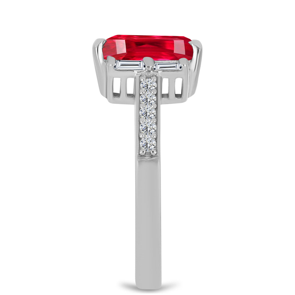 Stříbrný Prsten s Červeným Achátem a Bílým Zirkonem