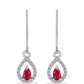 Stříbrné Náušnice s Červeným Achátem a Bílým Topazem