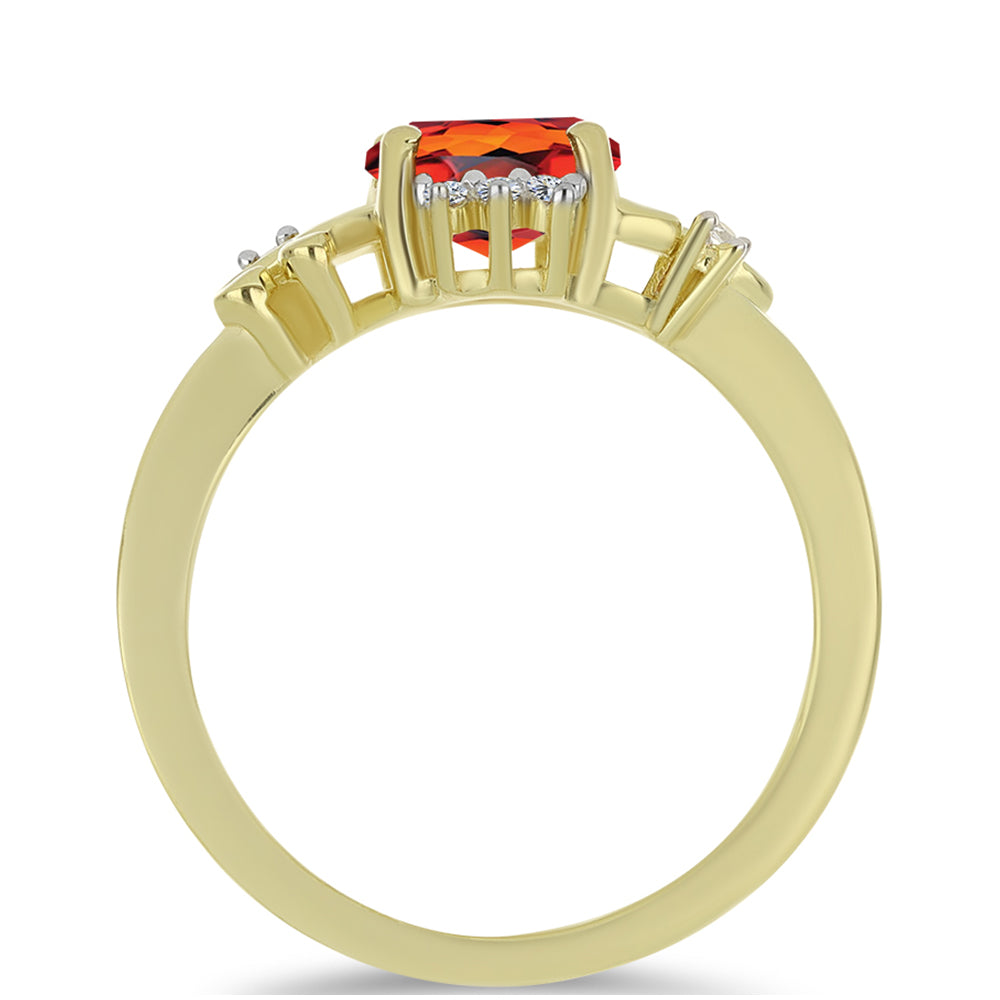 Pozlacené Stříbro 925/1000 - Prsten s Citrínem z Madeiry a Bílým Topazem - Karátové číslo: 1.23. přibližná hmotnost: 2.83 gramů 2 