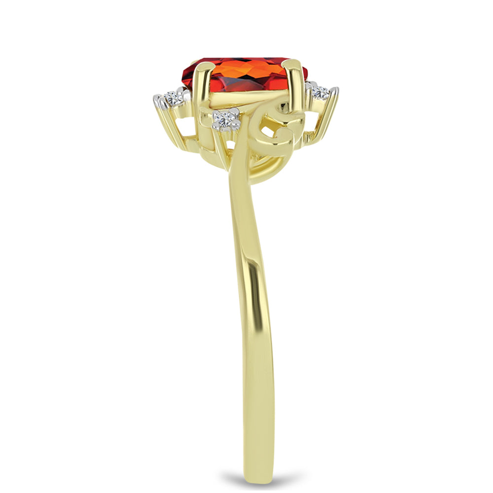 Pozlacené Stříbro 925/1000 - Prsten s Citrínem z Madeiry a Bílým Topazem - Karátové číslo: 1.23. přibližná hmotnost: 2.83 gramů 4 