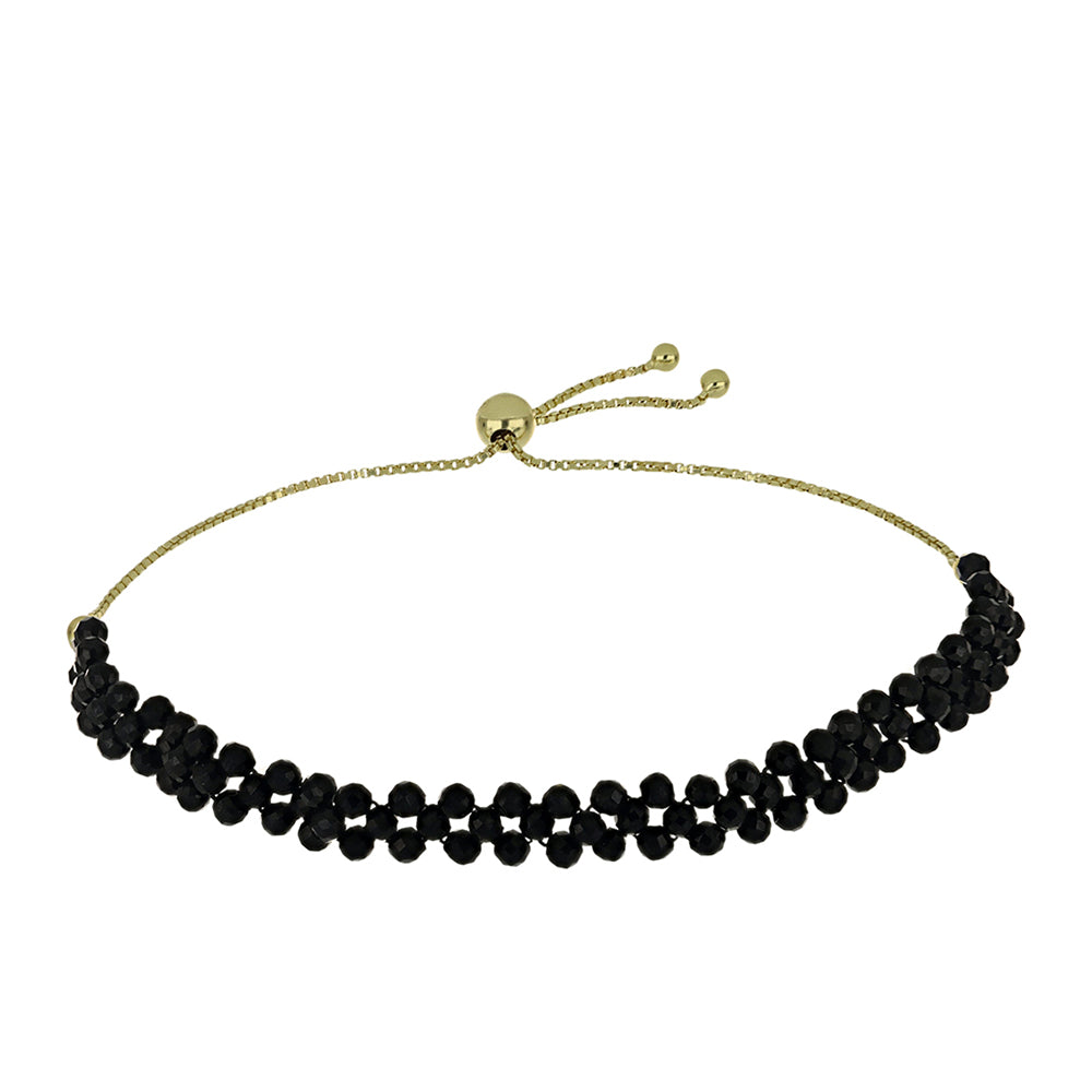 Pozlacené stříbro 925/1000 Náramek s Černým spinelem - Karátové číslo: 21.96. přibližná hmotnost: 6.14 gramů 1 