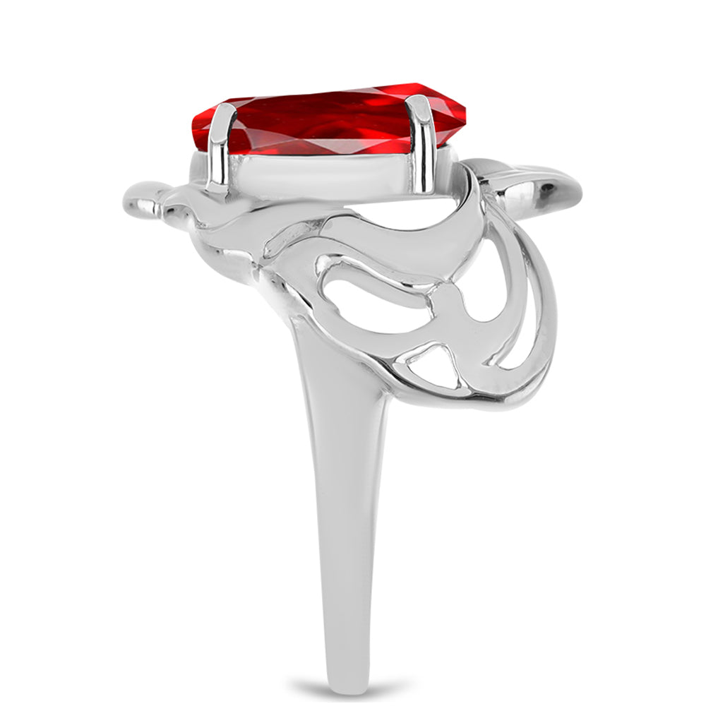 Stříbro 925/1000 - Prsten s Červeným Achátem - Karátové číslo: 3.32. přibližná hmotnost: 5.68 gramů 4 