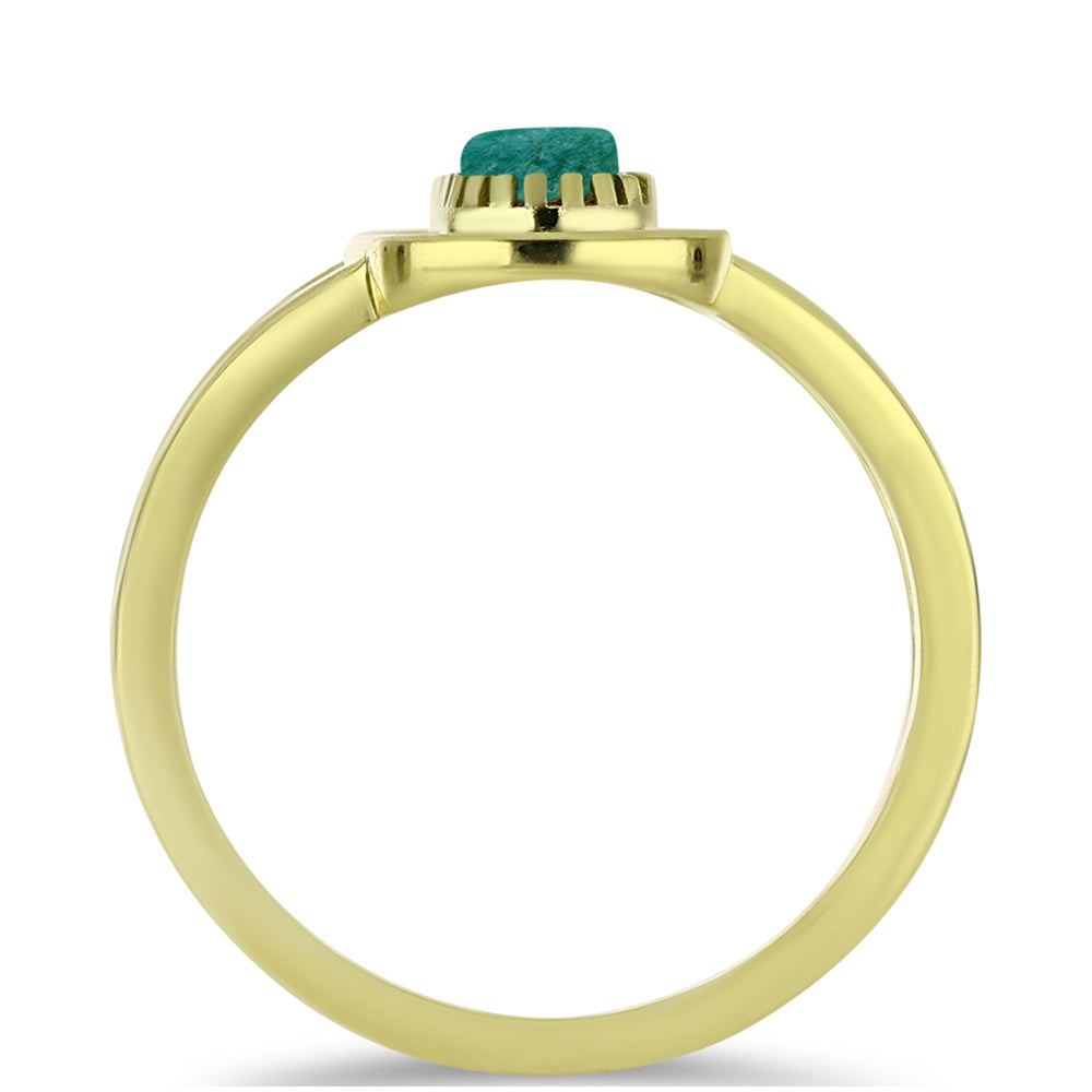 Pozlacený Stříbrný Prsten s Amazonitem 2 