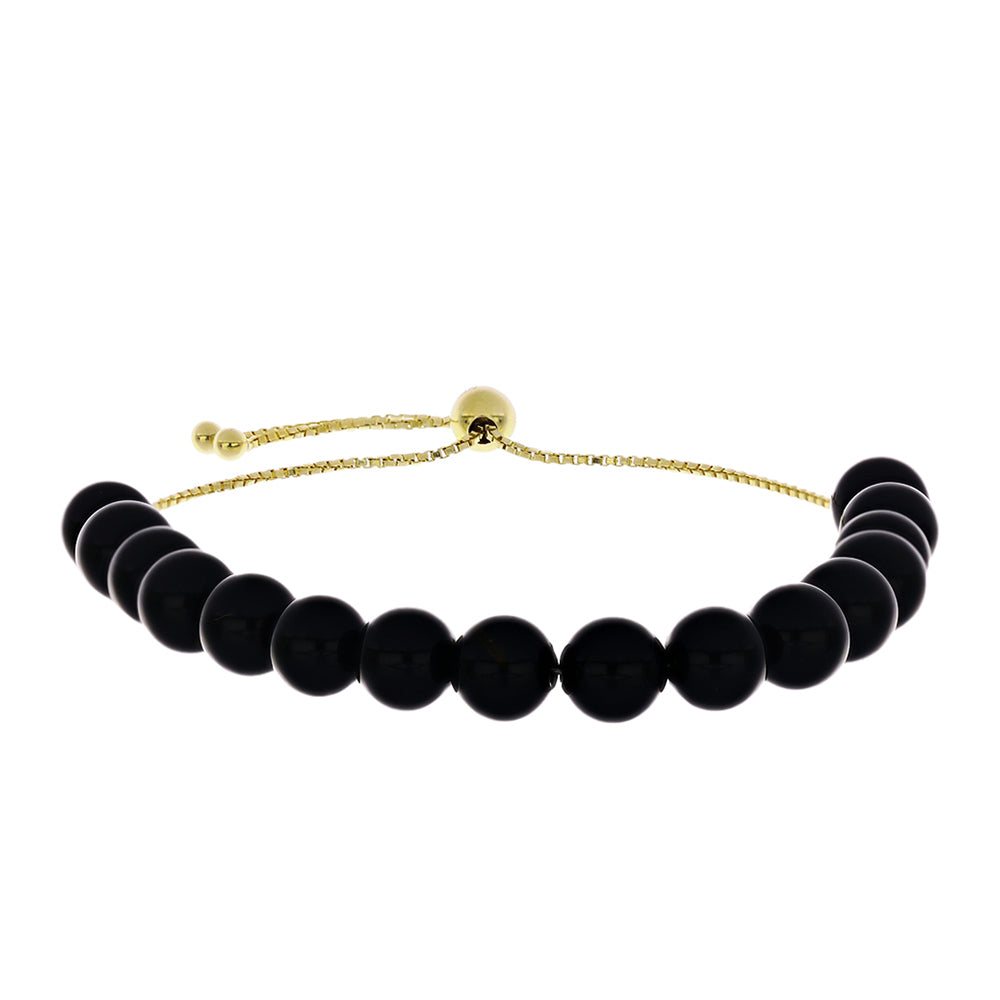 Pozlacené Stříbro 925/1000 - Náramek s Černým spinelem - Karátové číslo: 57.52. přibližná hmotnost: 13.26 gramů 1 