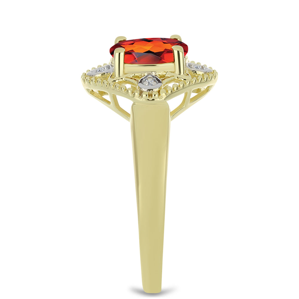 Pozlacený Stříbrný Prsten s Citrínem z Madeiry a Bílým Topazem 4 