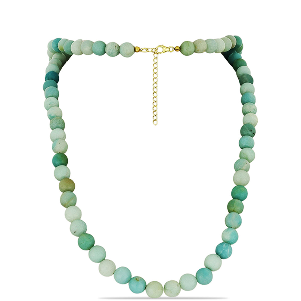 Pozlacené Stříbro 925/1000 - Náhrdelník s Amazonitem - Karátové číslo: 225.8. přibližná hmotnost: 46.16 gramů 1 