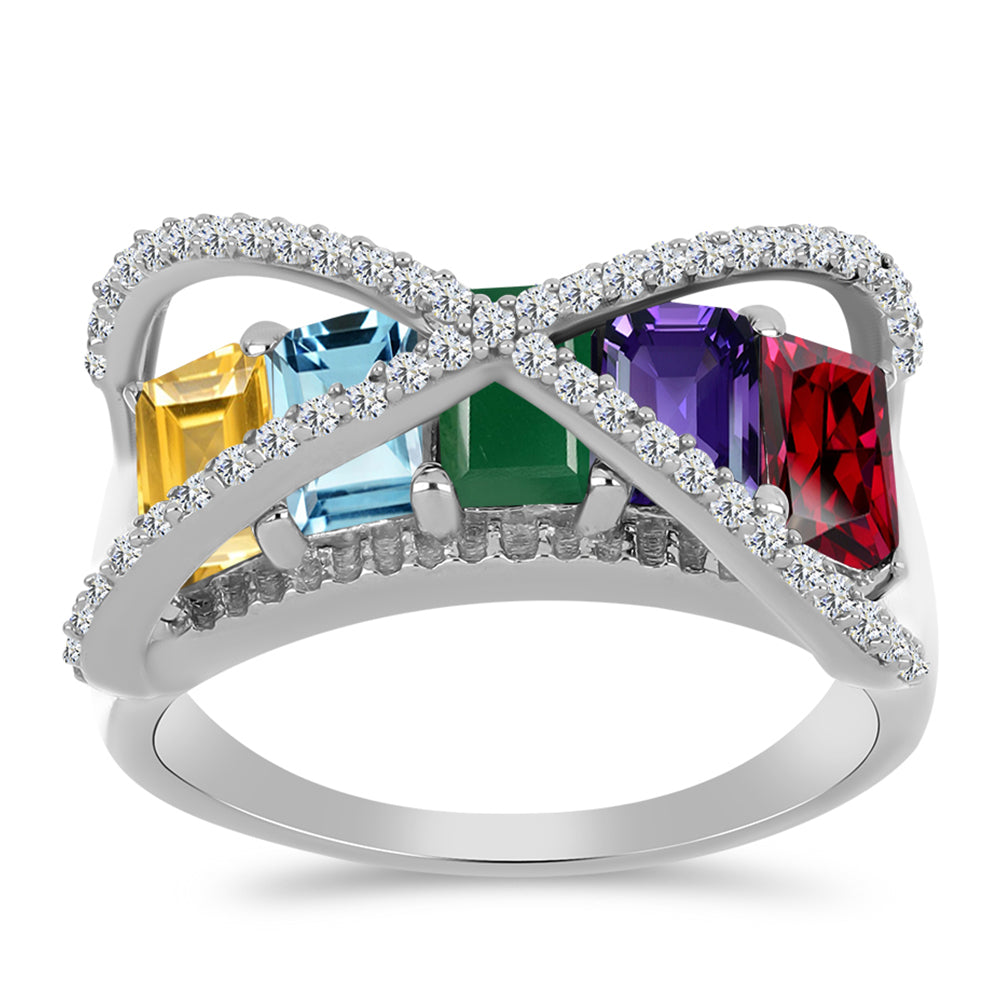 Stříbro 925/1000 Prsten s Marockým Ametystem a se Zeleným Achátem - Karátové číslo: 3.44. přibližná hmotnost: 5.31 gramů 3 