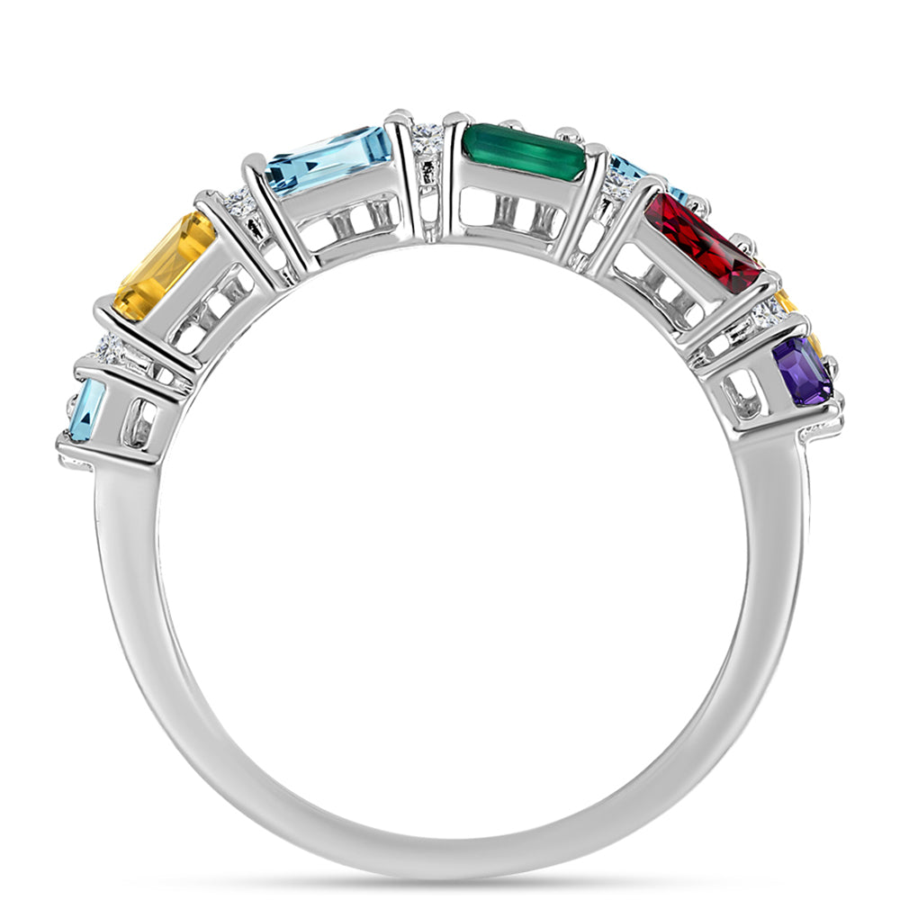 Stříbrný Prsten s Marockým Ametystem a se Zeleným Achátem 3 