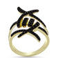 Pozlacený Stříbrný Prsten s Černým spinelem
