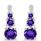 Stříbrné Náušnice s Marockým Ametystem