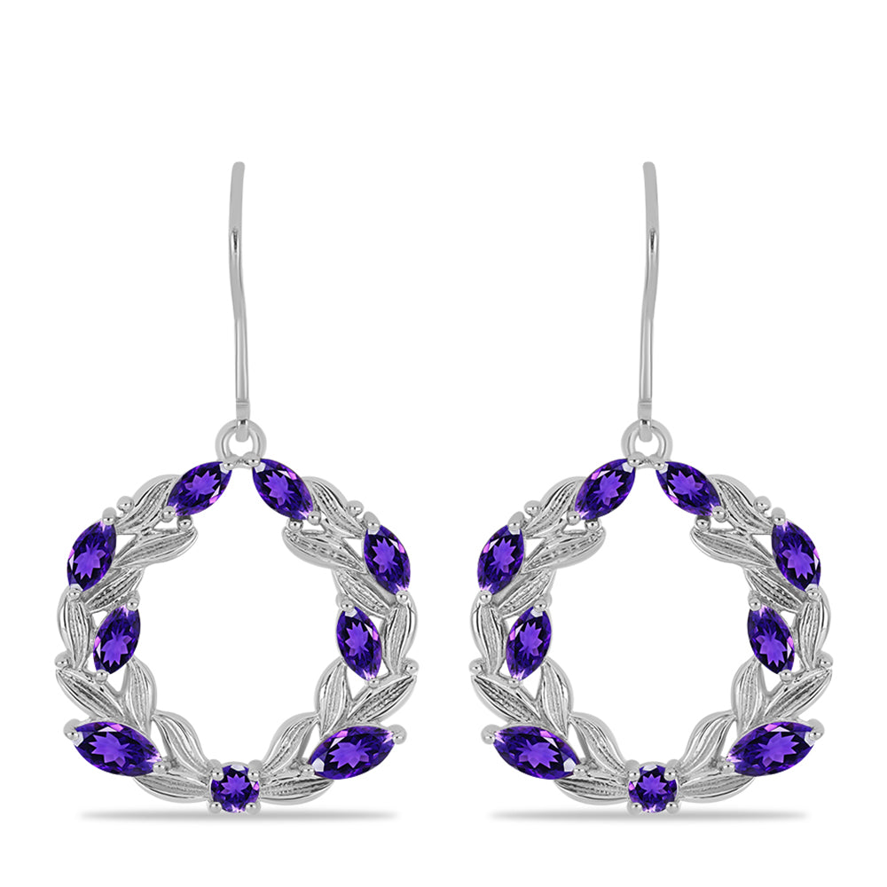 Stříbrné Náušnice s Marockým Ametystem 1 