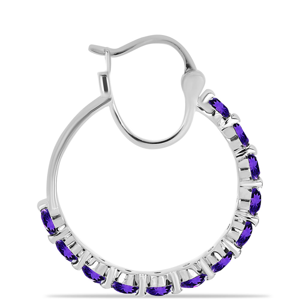 Stříbrné Náušnice s Marockým Ametystem 2 