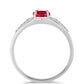 Stříbrný Prsten s Červeným Achátem a Bílým Topazem