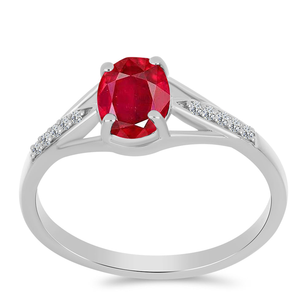 Stříbrný Prsten s Červeným Achátem a Bílým Topazem