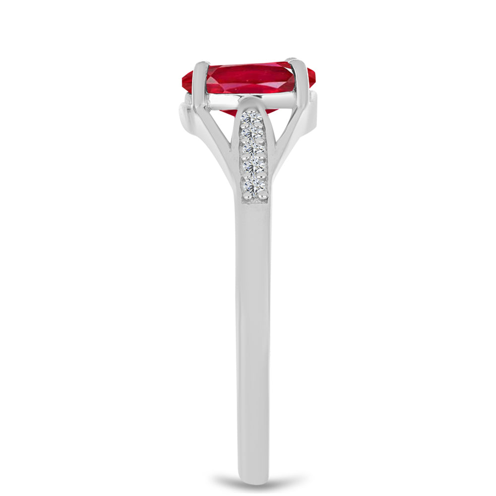 Stříbrný Prsten s Červeným Achátem a Bílým Topazem 4 