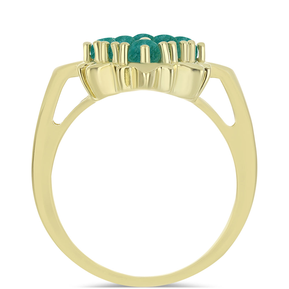 Pozlacené stříbro 925/1000 Prsten s Amazonitem - Karátové číslo: 1.23. přibližná hmotnost: 4.64 gramů