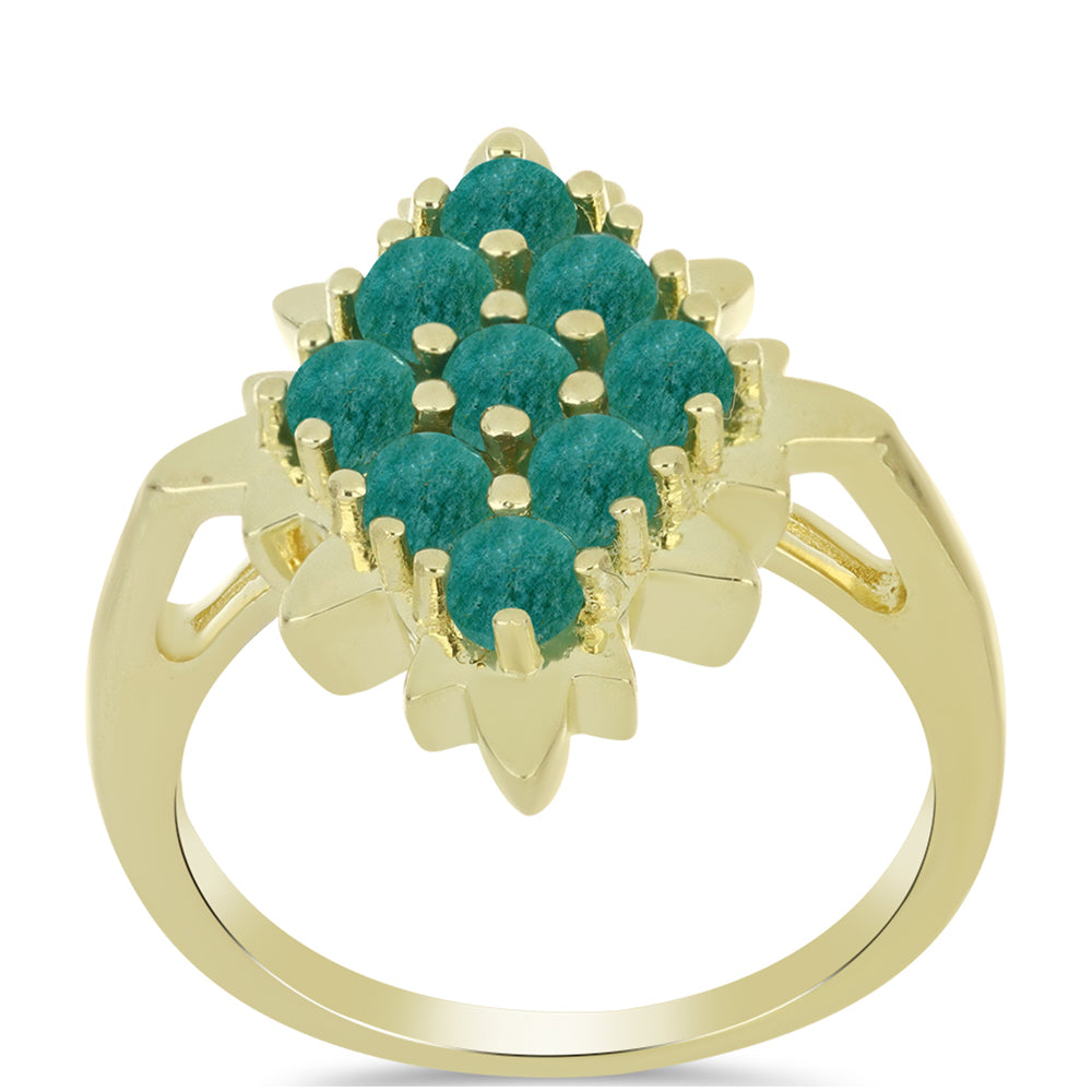 Pozlacené stříbro 925/1000 Prsten s Amazonitem - Karátové číslo: 1.23. přibližná hmotnost: 4.64 gramů 3 