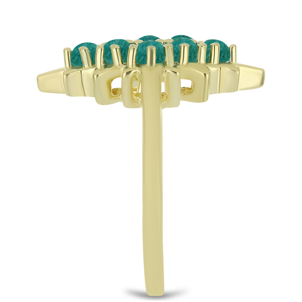 Pozlacené stříbro 925/1000 Prsten s Amazonitem - Karátové číslo: 1.23. přibližná hmotnost: 4.64 gramů 4 