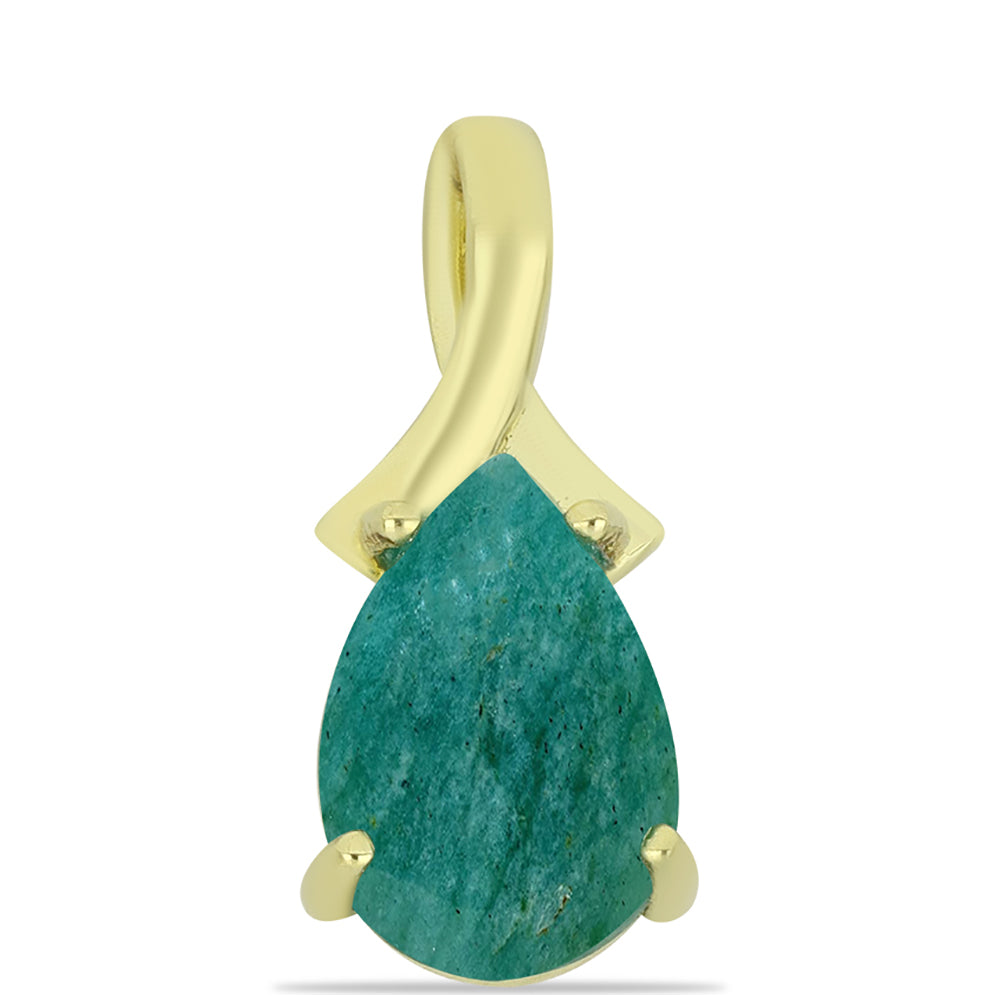 Pozlacené Stříbro 925/1000 - Přívěsek s Amazonitem - Karátové číslo: 2.89. přibližná hmotnost: 1.5 gramů 1 