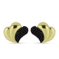 Pozlacené Stříbro 925/1000 - Náušnice s Černým spinelem - Karátové číslo: 0.48. přibližná hmotnost: 3.42 gramů