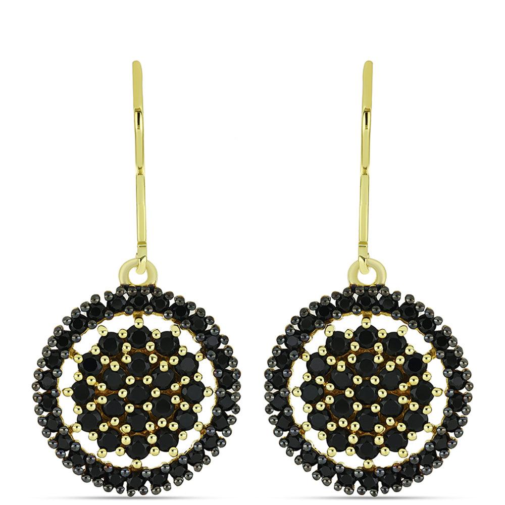 Pozlacené Stříbrné Náušnice s Černým spinelem 1 