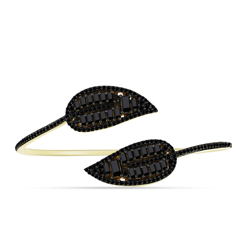 Pozlacený Stříbrný Náramek s Černým spinelem 2 