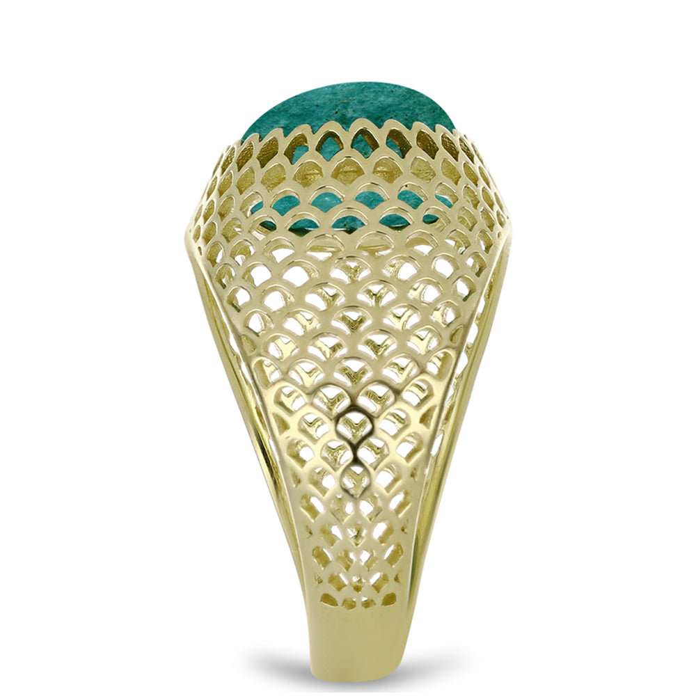 Pozlacený Stříbrný Prsten s Amazonitem 4 