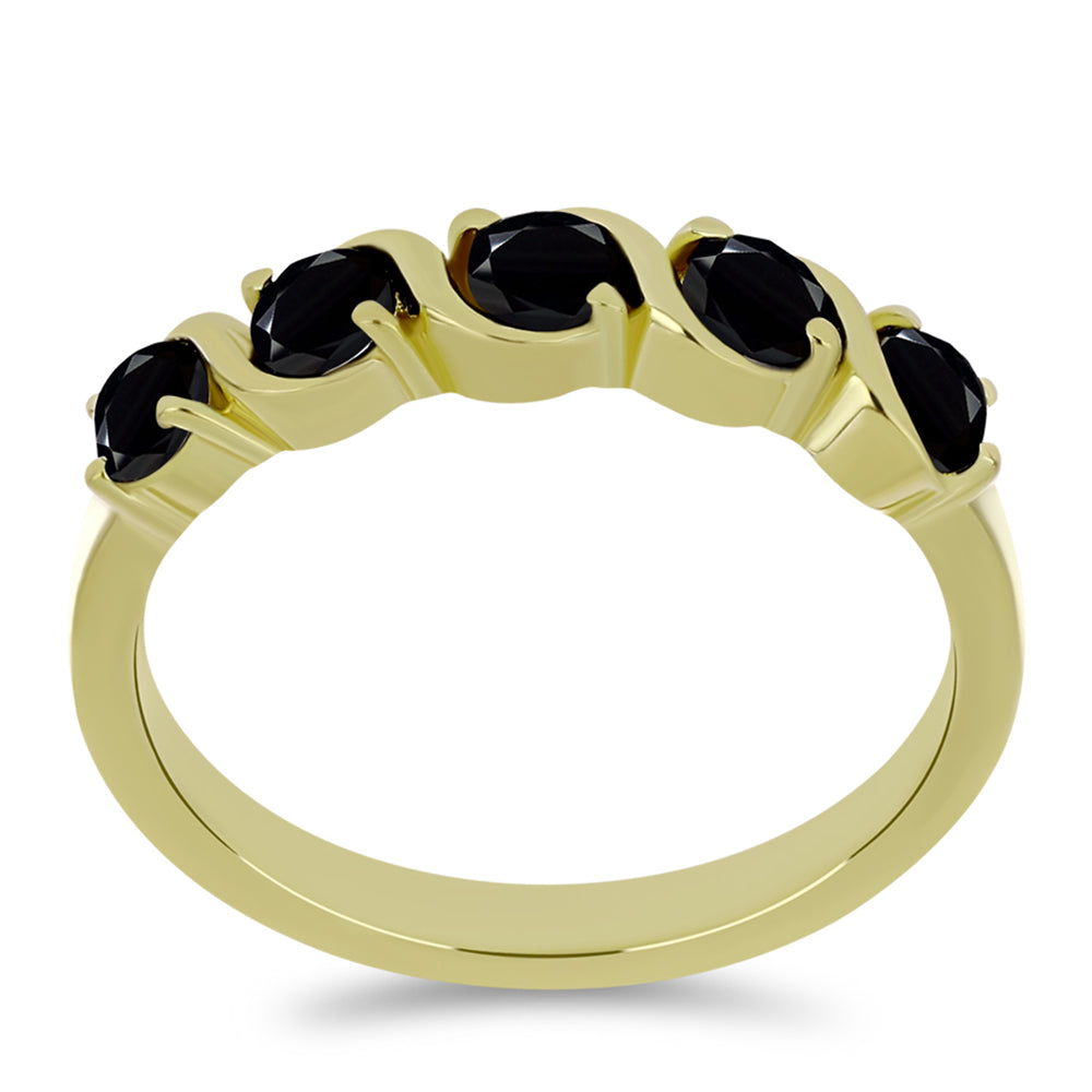 Pozlacené Stříbro 925/1000 - Prsten s Černým spinelem - Karátové číslo: 0.66. přibližná hmotnost: 2.27 gramů 3 