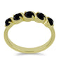Pozlacené Stříbro 925/1000 - Prsten s Černým spinelem - Karátové číslo: 0.66. přibližná hmotnost: 2.27 gramů