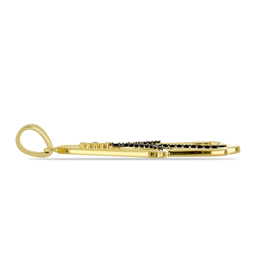 Pozlacený Stříbrný Přívěsek s Černým spinelem 2 