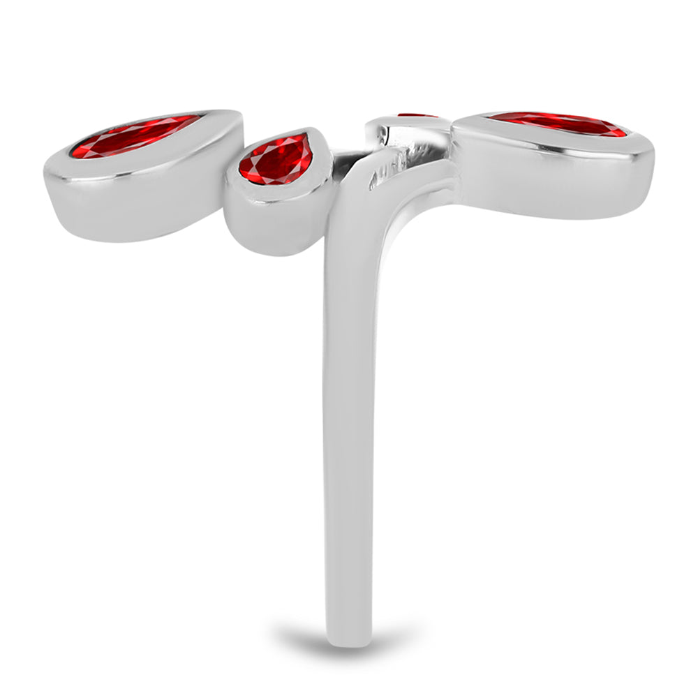 Stříbro 925/1000 - Prsten s Červeným Achátem - Karátové číslo: 1.88. přibližná hmotnost: 4.3 gramů