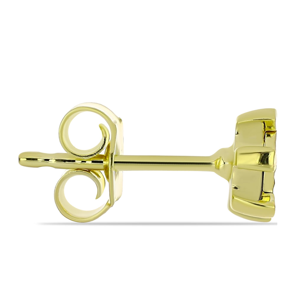 Pozlacené Stříbro 925/1000 - Sada s Modrým Diamantem - Karátové číslo: 0.02. přibližná hmotnost: 1.75 gramů ( Náušnice+Přívěsek )