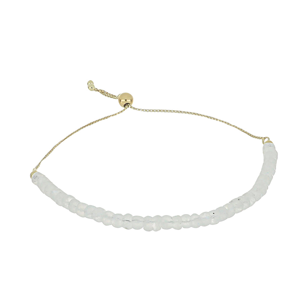 Pozlacený Stříbrný Náramek s Duhovým Měsíčním Kamenem 1 