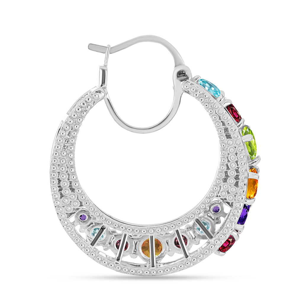 Stříbrné Náušnice s Marockým Ametystem a se Zlatým Citrínem z Rio Grande do Sul 2 