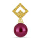 Pozlacené Stříbro 925/1000 - Přívěsek s Fialová Sladkovodní Perlou a Uralským Citrínem - Karátové číslo: 3.18. přibližná hmotnost: 1.36 gramů