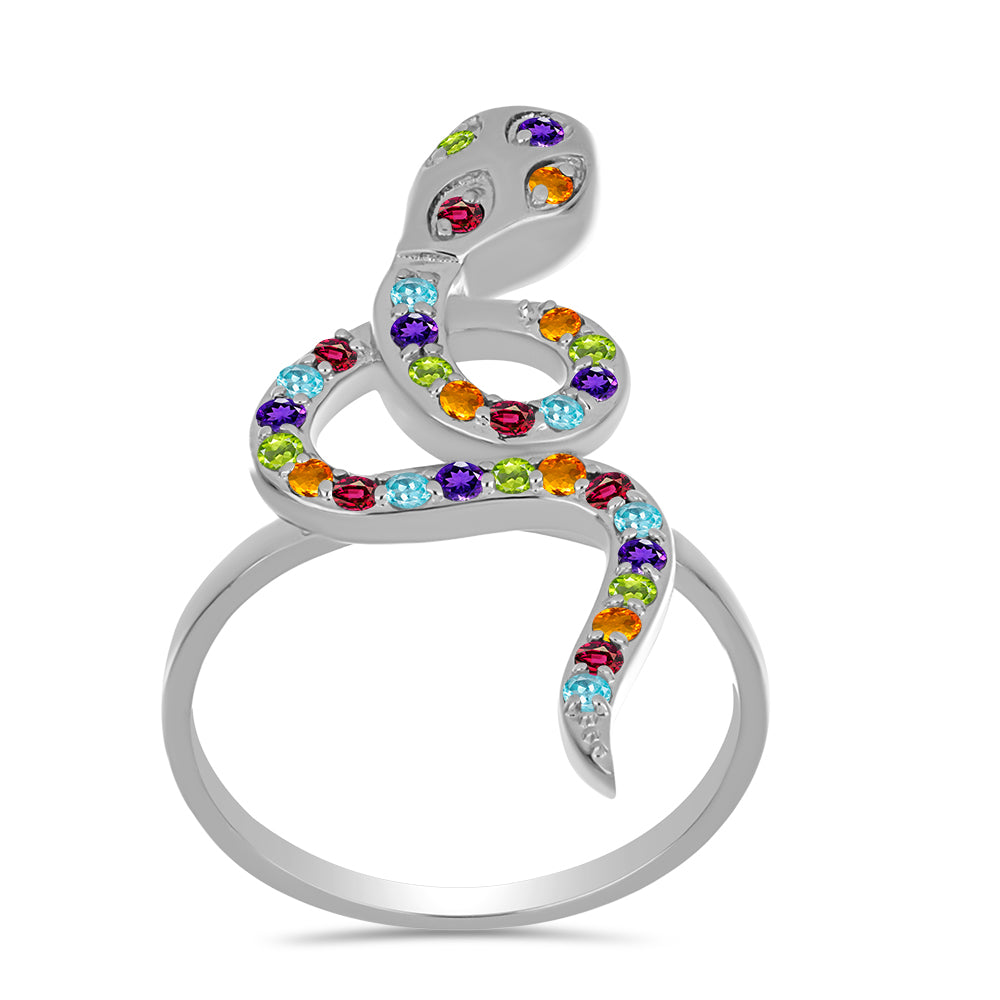 Stříbrný Prsten s Marockým Ametystem a Uralským Citrínem 3 