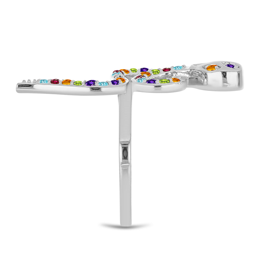 Stříbrný Prsten s Marockým Ametystem a Uralským Citrínem 4 