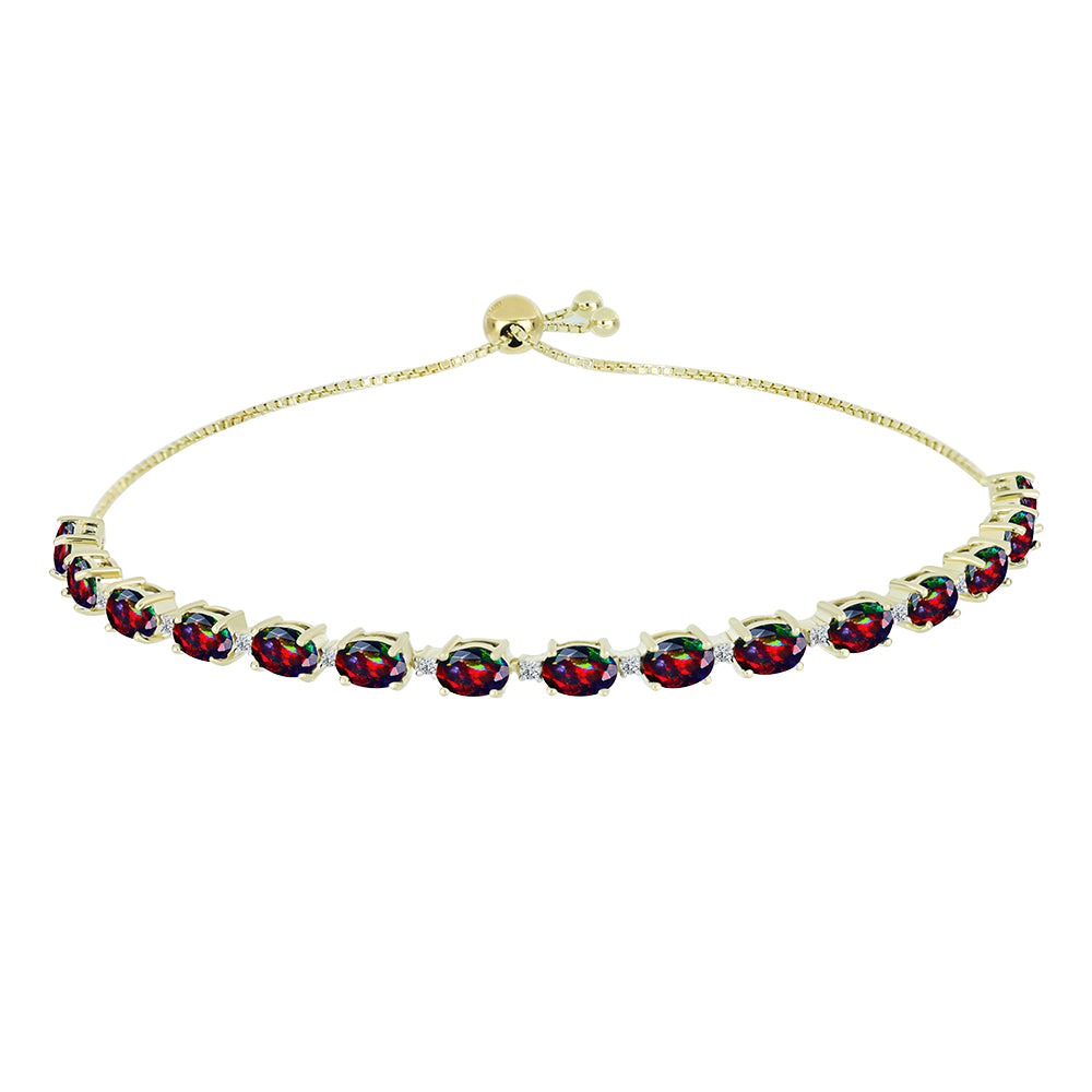 Pozlacený Stříbrný Náramek s Půlnočně Černým Etiopským Opálem z Lega Dembi a Bílým Topazem 1 