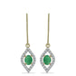 Pozlacené Stříbrné Náušnice s Brazilským Smaragdem a Bílým Topazem