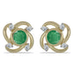 Pozlacené Stříbrné Náušnice s Brazilským Smaragdem a Bílým Topazem