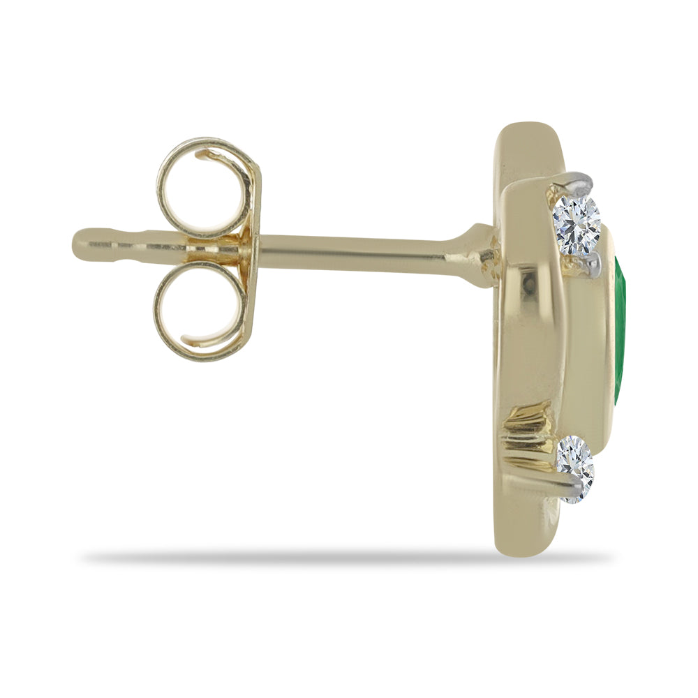 Pozlacené Stříbrné Náušnice s Brazilským Smaragdem a Bílým Topazem 2 