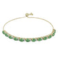 Pozlacený Stříbrný Náramek s Brazilským Smaragdem a Bílým Topazem