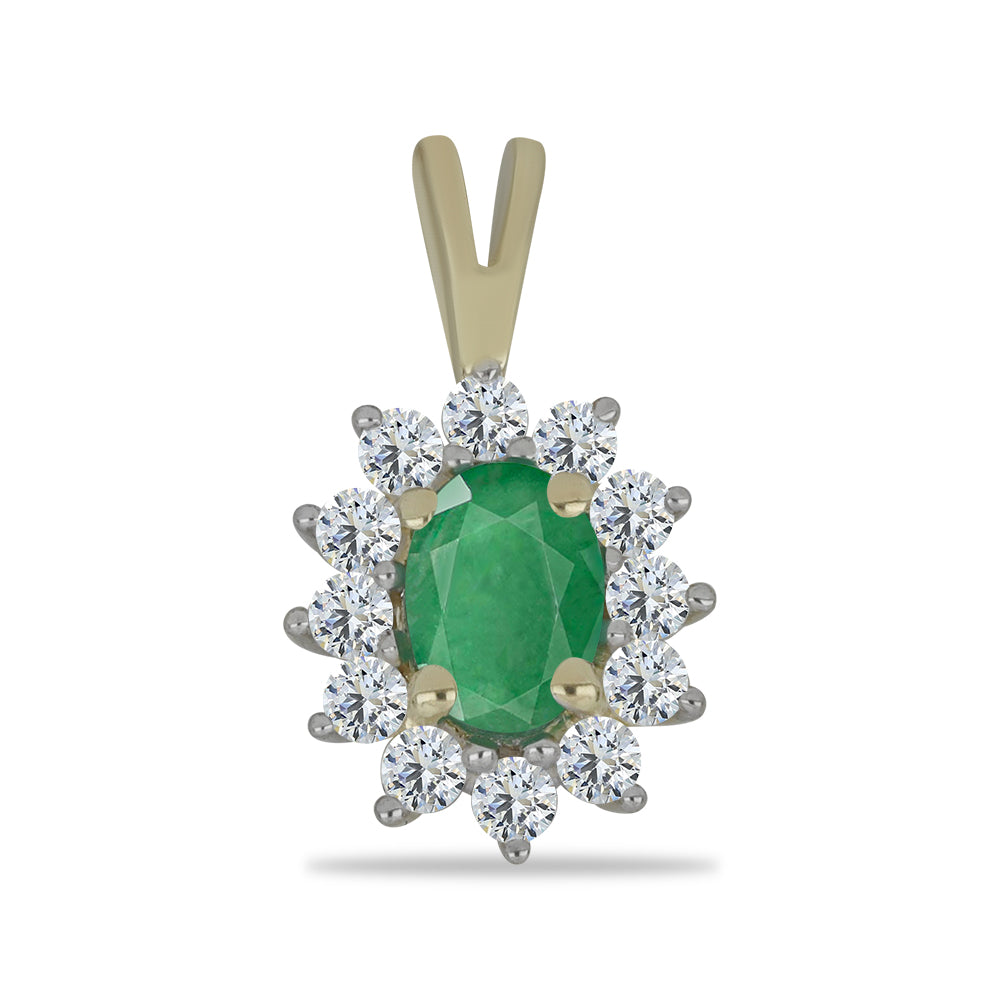 Pozlacený Stříbrný Přívěsek s Brazilským Smaragdem a Bílým Topazem 1 