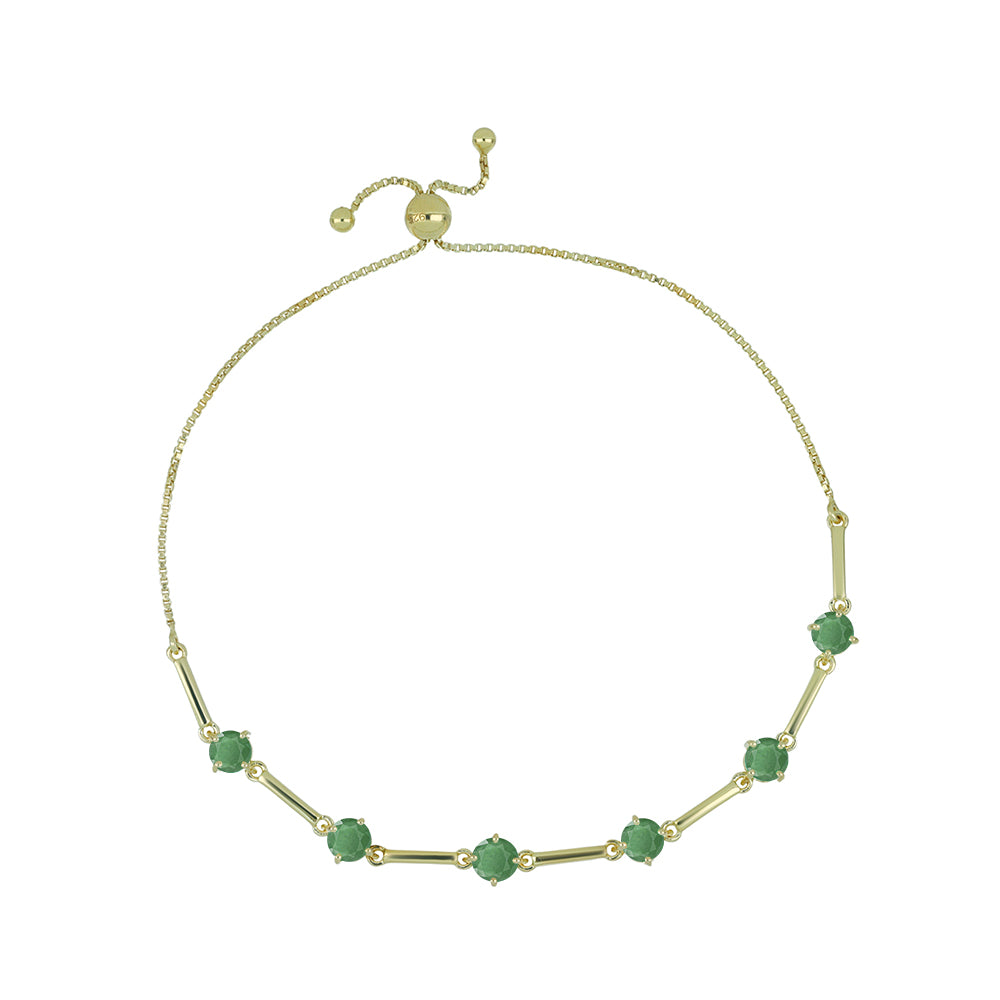 Pozlacený Stříbrný Náramek s Brazilským Smaragdem
